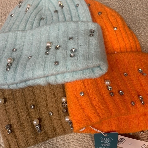 Anthropologie street shine embellished hat mint new without tags main image 6
